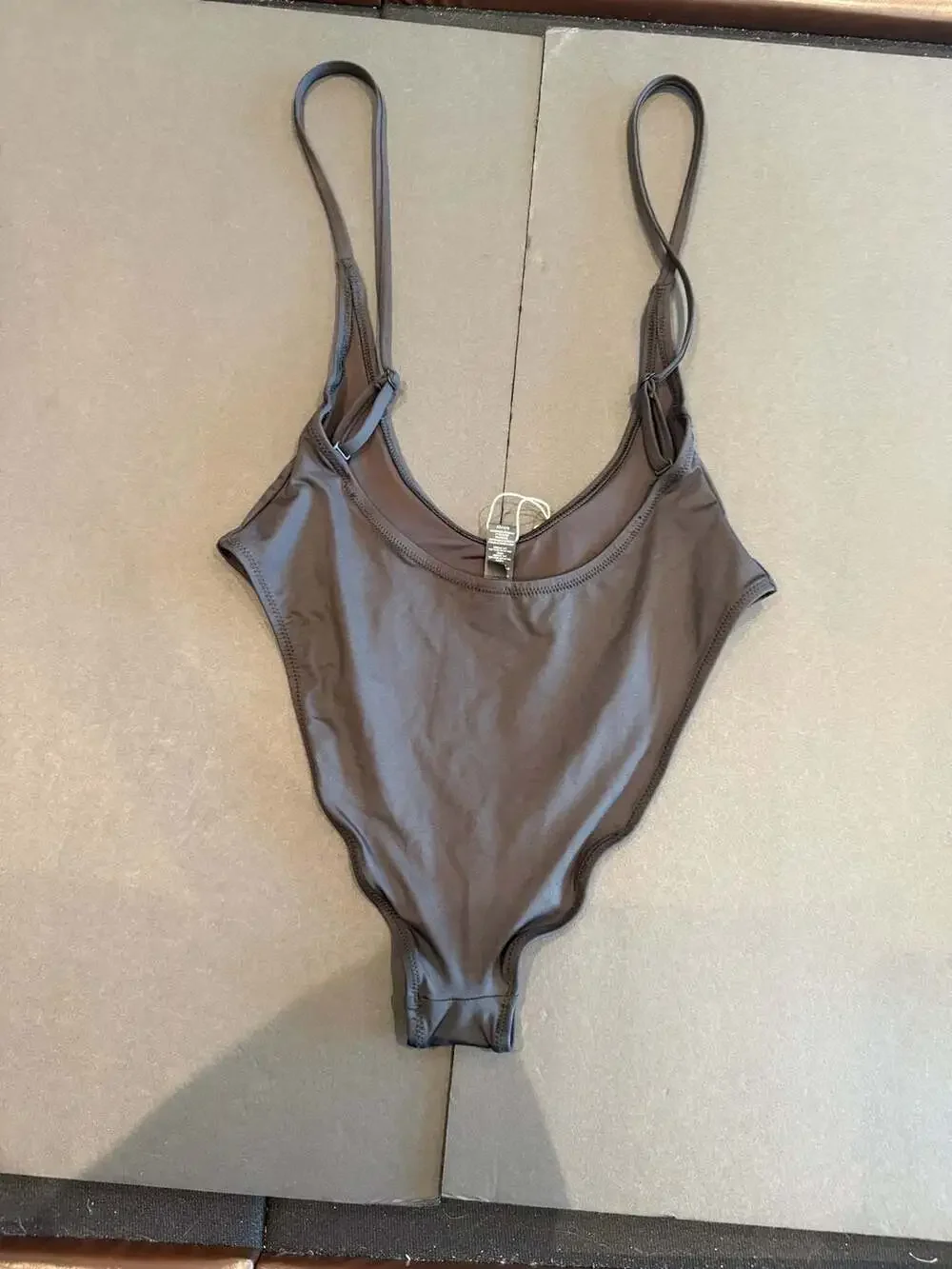 SKIMS Recycled Swim Cut Out Open Bust One Piece Swimsuit Onyx Size S